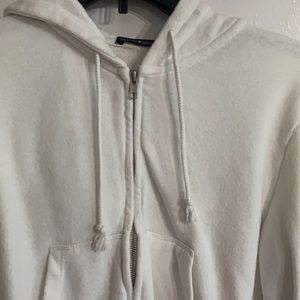 Brandy Melville white cropped hoodie